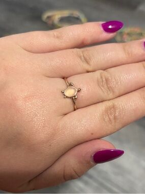 Pura Vida Rose Gold Ring with Peach Opal